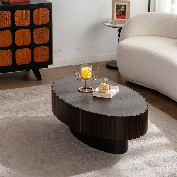 Olive Tea Table | Fashionable and Functional for Living Room | Sturdy MDF Base with Relief | Multiple Color Choices