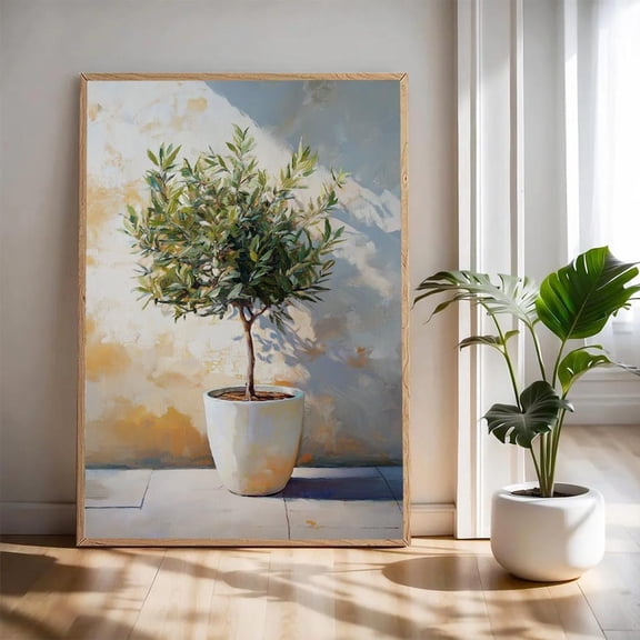Olive Tree Art Modern Botanical Poster, Handmade Frame Home Decor, 12x18 UNFRAMED