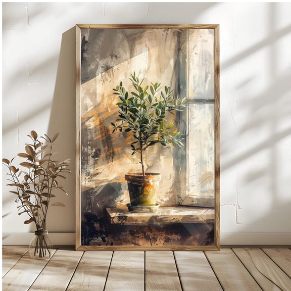 Olive Tree Botanical Poster, Farmhouse Nature Wall Art Print