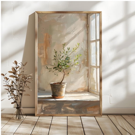Olive Tree Rustic Farmhouse Wall Art Poster, Unframed Paper Poster 8x10in