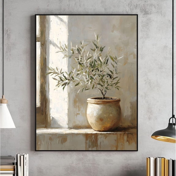 Olive Tree Still Life Wall Art Print, Mediterranean Botanical Decor