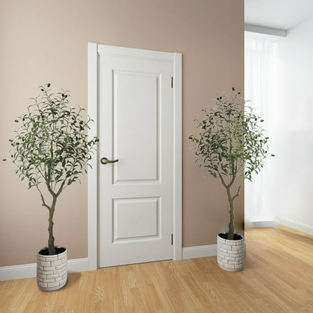 Olive Trees Artificial Indoor, 1.9/3.9/4.9FT Tall Faux Olive Tree, Fake Potted Olive Tree, Artificial Plants with Natural Wood Trunk and Lifelike Fruits for Home Room Office Decor Housewarming Gift