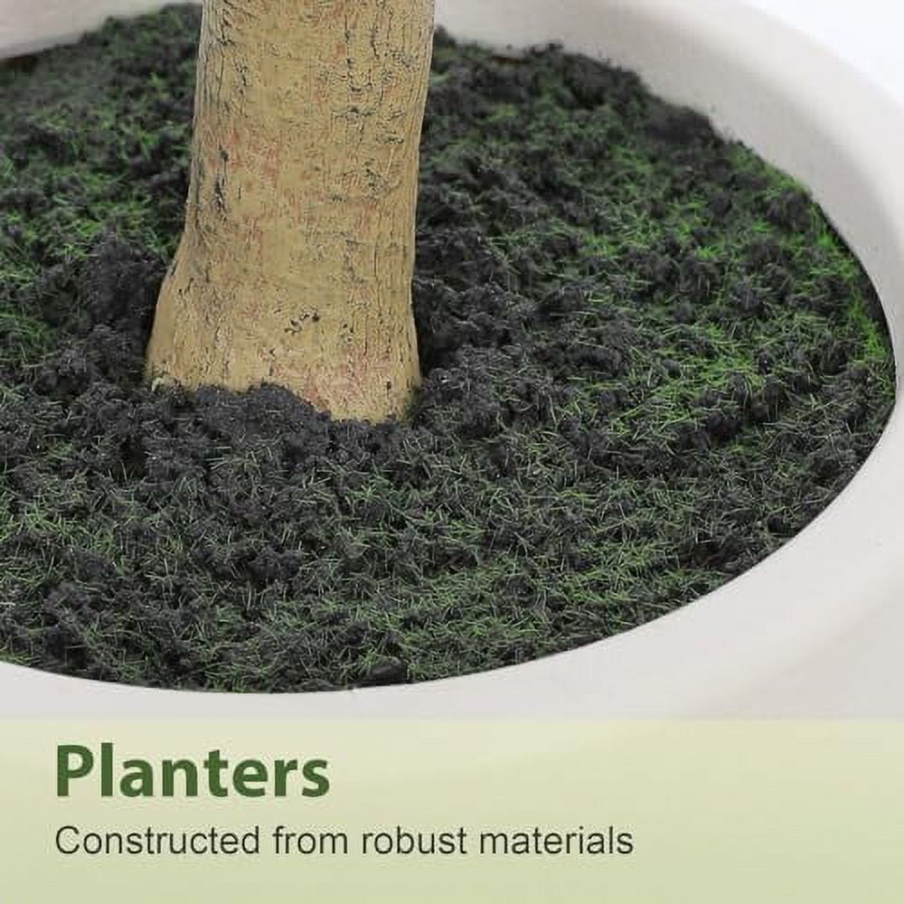 Olive Trees Artificial Indoor, 7FT Tall Faux Olive Tree with White Tall