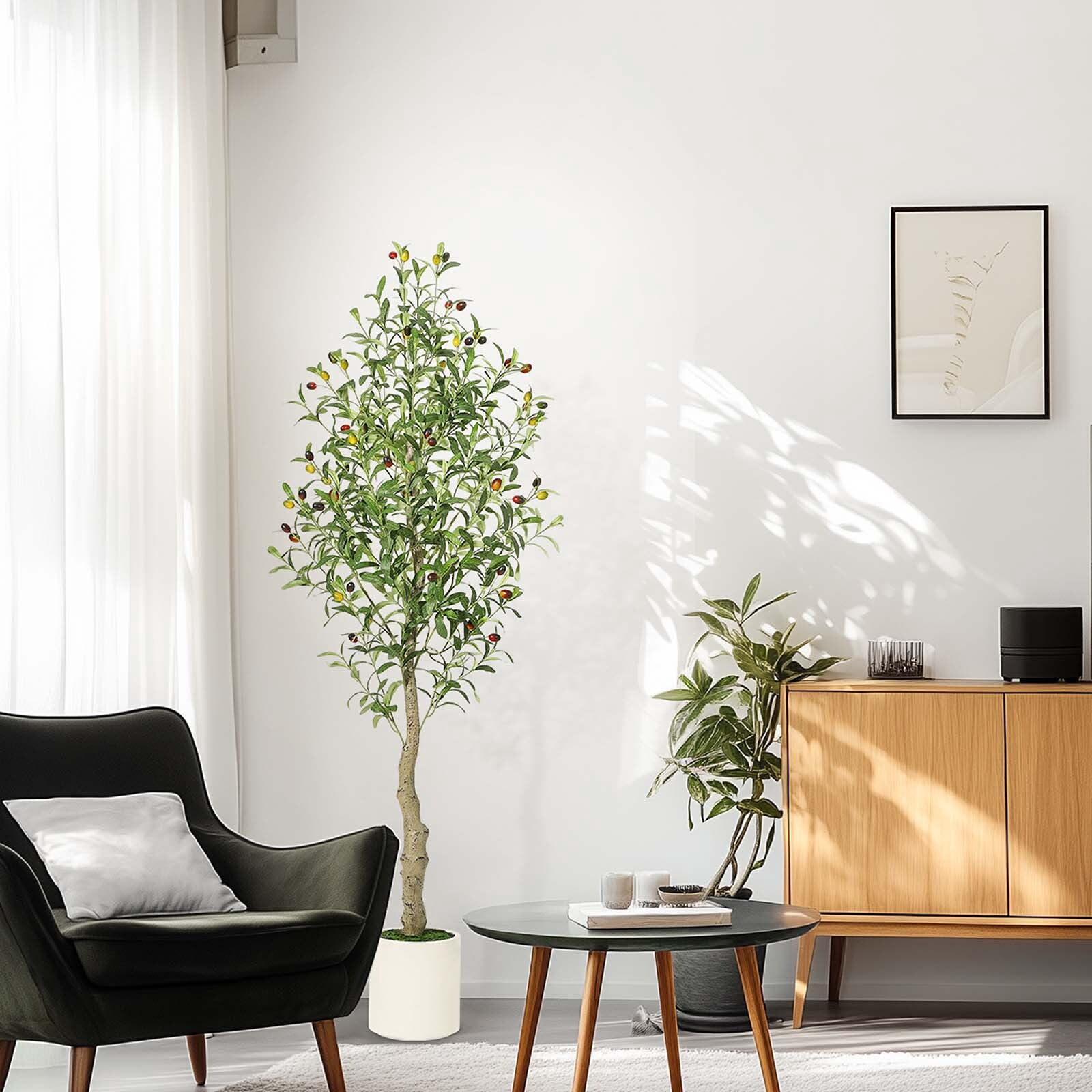 Olive Trees Artificial Indoor, 5FT Tall Olive Tree Plants, Faux Olive ...