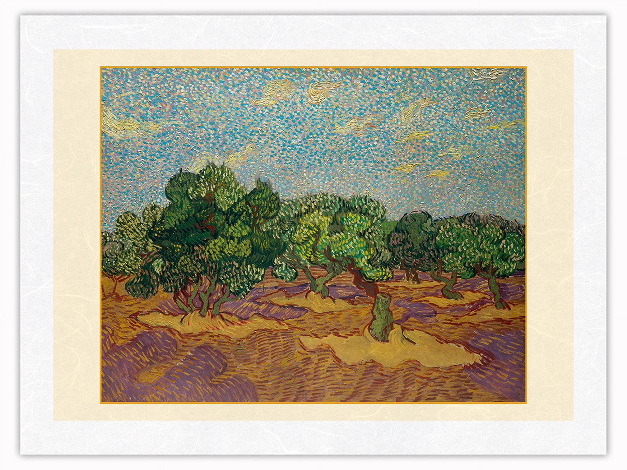 Olive Trees - From an Original Color Painting by Vincent Van Gogh c ...