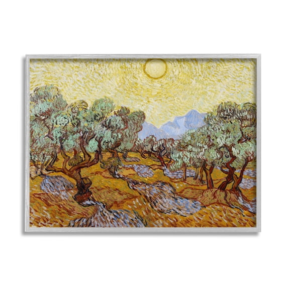 Olive Trees Van Gogh Landscape Landscape Painting Gray Framed Art Print Wall Art
