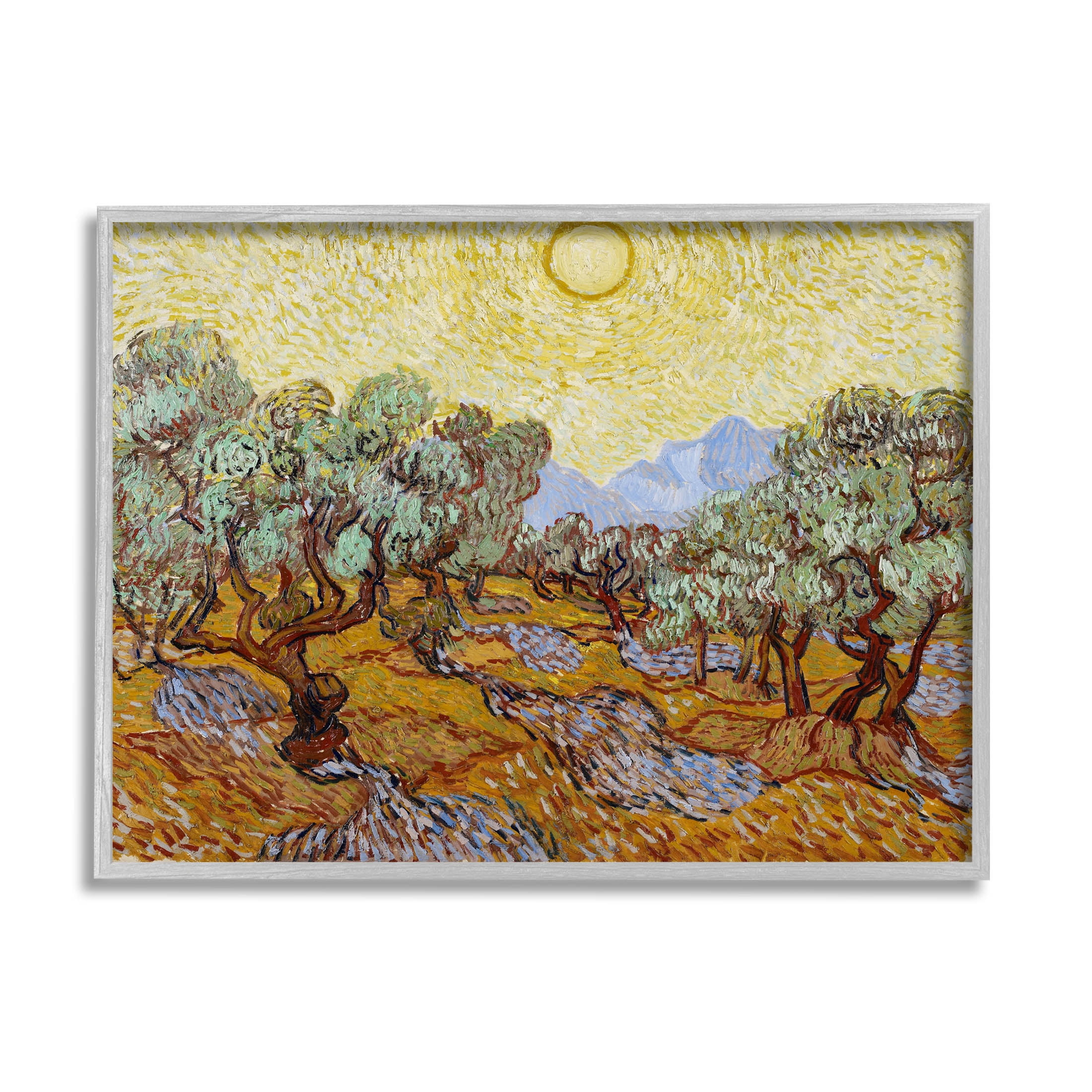 Olive Trees Van Gogh Landscape Landscape Painting Gray Framed Art Print Wall Art