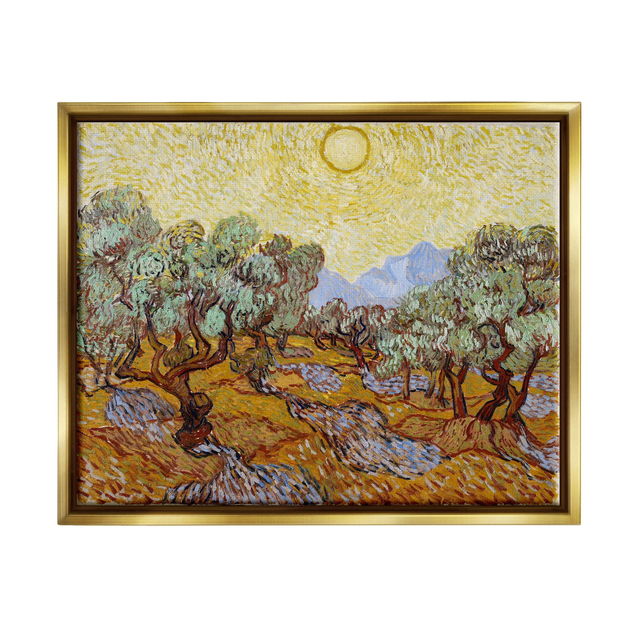 Olive Trees Van Gogh Landscape Landscape Painting Metallic Gold Framed Art Print Wall Art