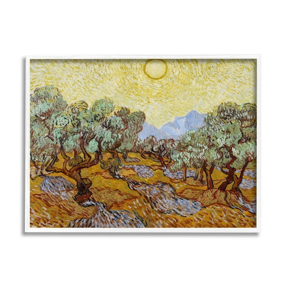 Olive Trees Van Gogh Landscape Landscape Painting White Framed Art Print Wall Art