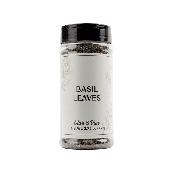 Olive & Vine Basil Leaves, Fresh Herbal Flavor, Seasoning for Pasta, Pesto, Salads, Rich Tradition, Authentic Taste, For Global Recipes 2.72 Ounce