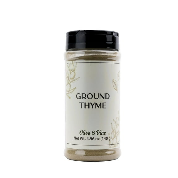Olive & Vine Ground Thyme, Earthy & Aromatic, Seasoning for Roasts, Soups, and Stews, with Rich Tradition, Authentic Taste, For Global Recipes 4.96 Ounce