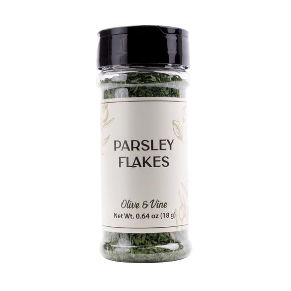 Olive & Vine Parsley Flakes, Fresh Herbal Flavor, Seasoning for Soups, Salads, Pasta, Rich Tradition, Authentic Taste, For Global Recipes 0.64 Ounce
