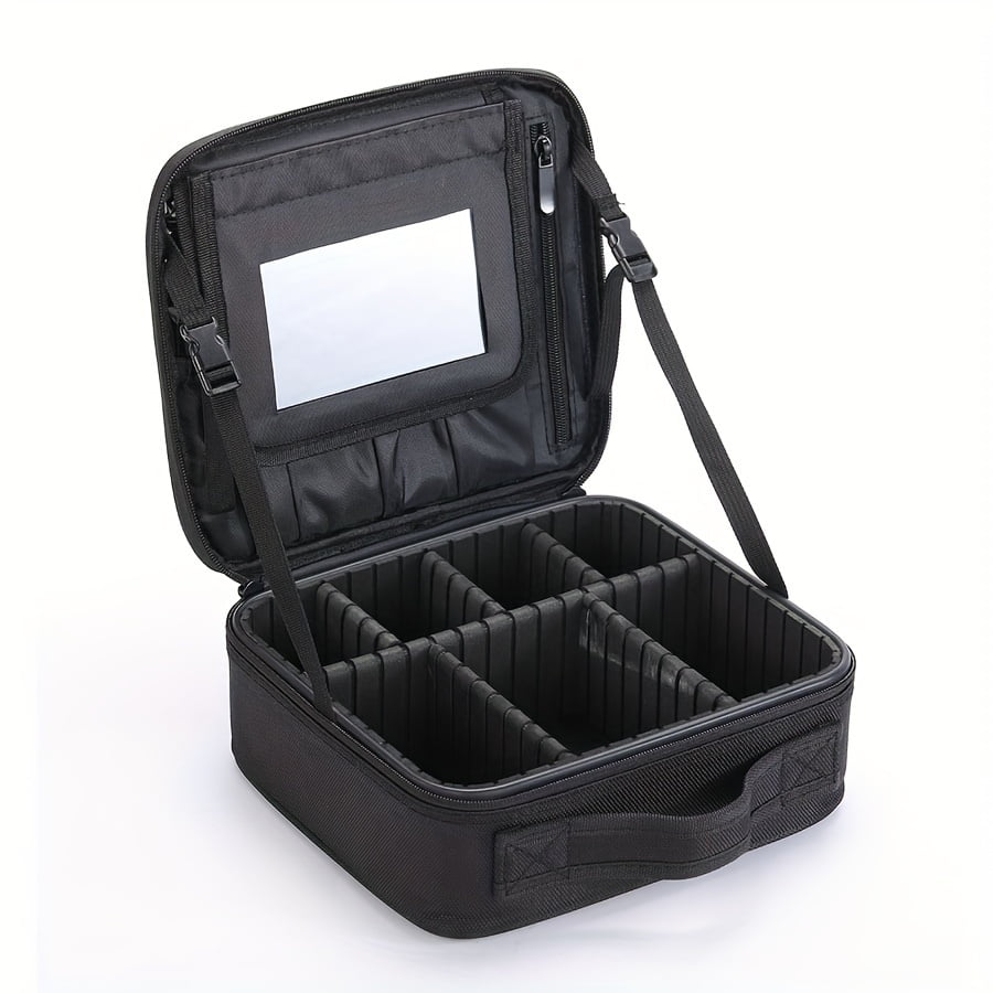 Olive Waterproof Makeup Box Cosmetology Nail Storage Box With Mirror