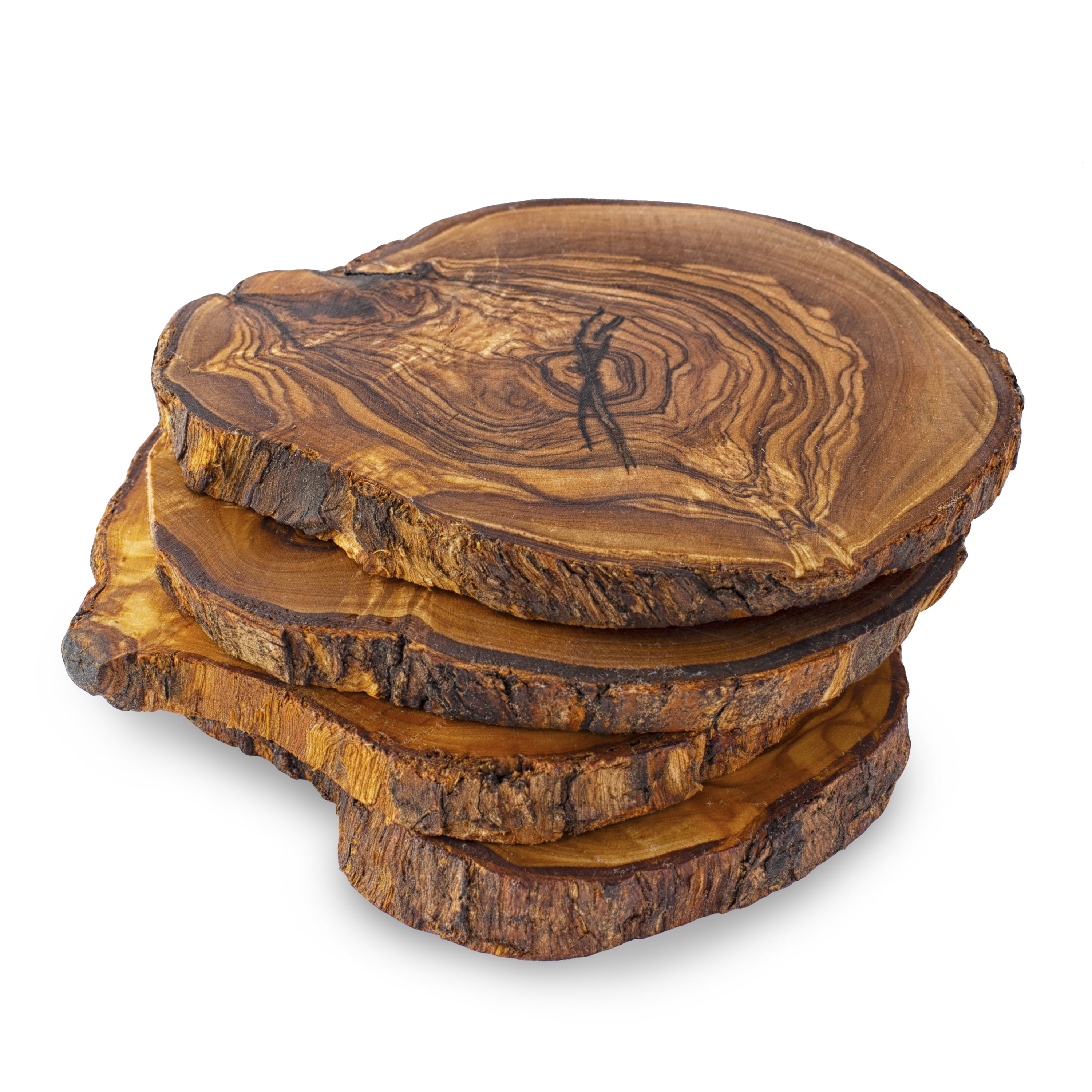 Dropship Olive Wood Coaster Set With Holder -7 Pcs to Sell Online