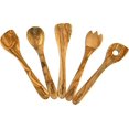 Olive Wood Cooking and Serving Utensils, Set of Five 12 inch utensils