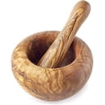 thumbnail image 1 of Forest Decor Olivewood Mortar and Pestle Set - Premium Wood Herb and Spice Grinder - Essential Kitchen Accessories for Fast & Efficient Herb Grinding - Wooden Chopper and Crusher - Smooth Large, 1 of 5