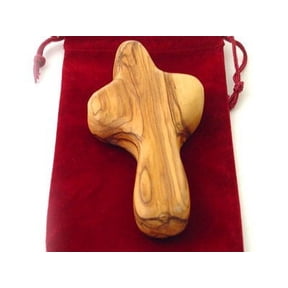 Olive Wood Palm Cross- Large