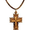 thumbnail image 1 of Olive Wood Raised Filigree Cross Necklace, 1 of 3