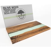 Olive Wood Resin Charcuterie Board in Translucent Light Green Color