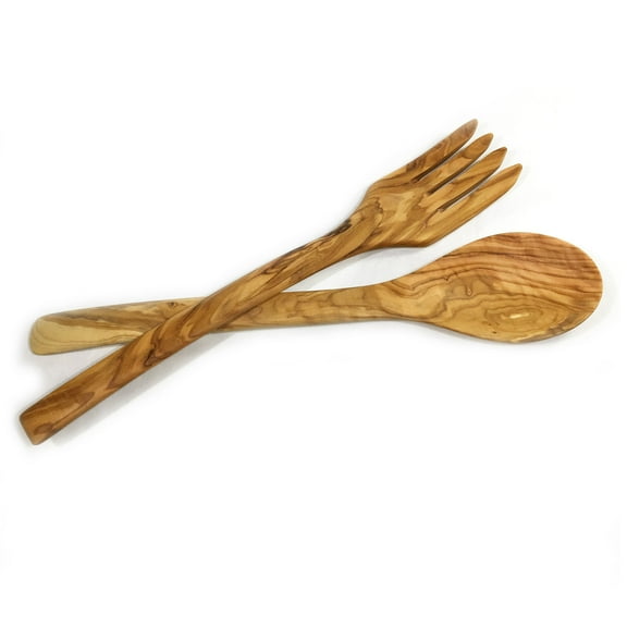 Olive Wood Salad Server Set