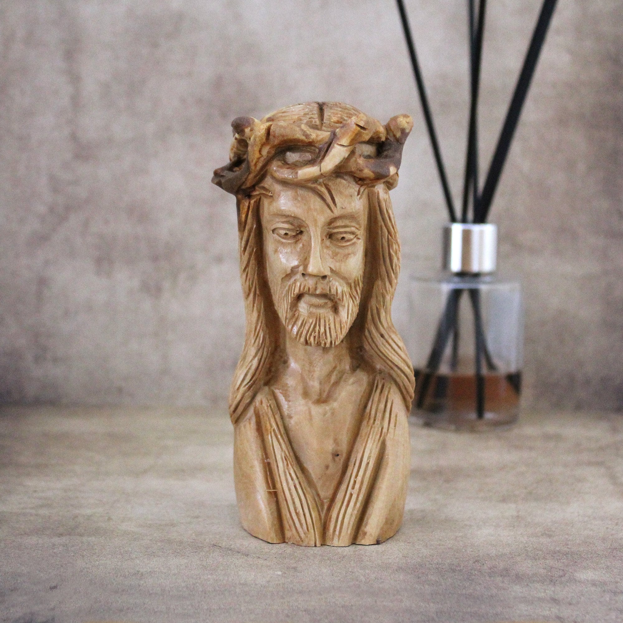 Olive Wood Sculpture of Jesus, Perfect Religious Gift, Housewarming