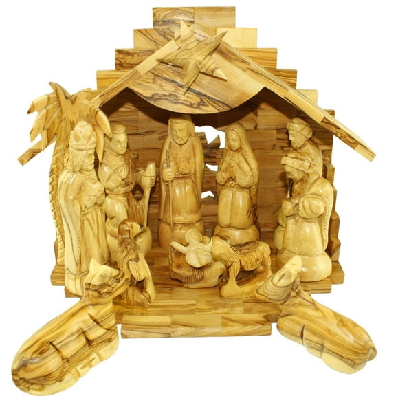 Olive Wood Silent Night Nativity (Standard ( 11 x 9 Inches ))