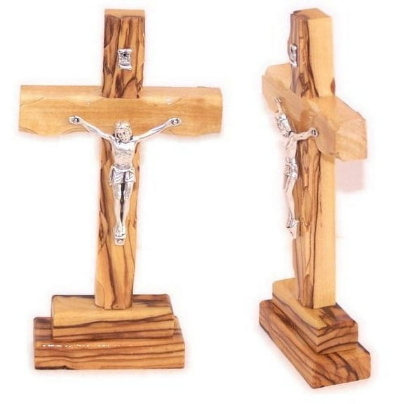 Olive Wood Standing Cross With Crucifix.(5'H).