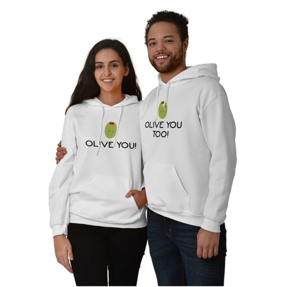 Olive You Love Pun Matching Couples Hoodie Sweatshirt Women Men Brisco Brands X