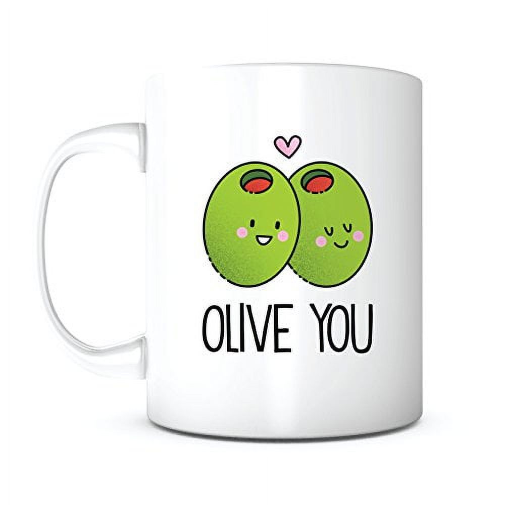 Olive You-Morning Coffee Mug Anniversary Romantic Gift, Funny Cute Gift, Boyfriend Girlfriend Gifts, Love Gift, Christmas Valentines Day, Birthday Mothers Day Fathers Day Gift, Mugs for Mom Dad - image 1 of 3