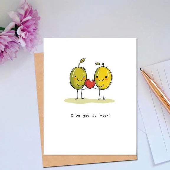 Olive You So Much Funny Greeting Card