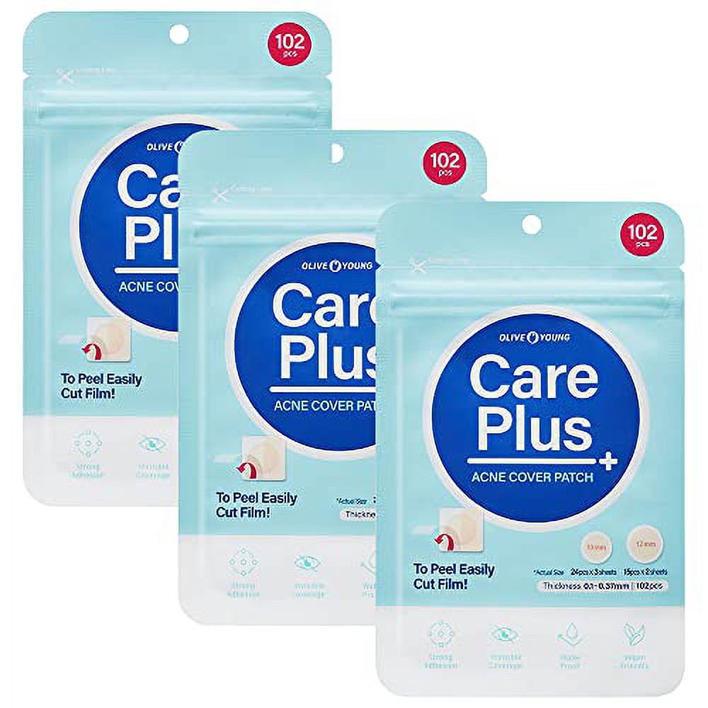 Olive Young Care Plus Spot Patch 3 Pack Hydrocolloid Acne Korean Spot Patch to Cover Zits