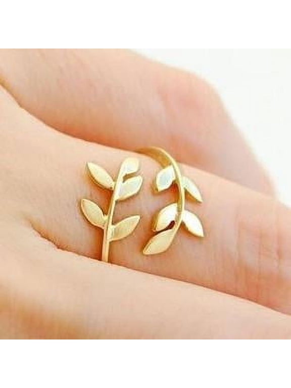 Olive branch leaf ring