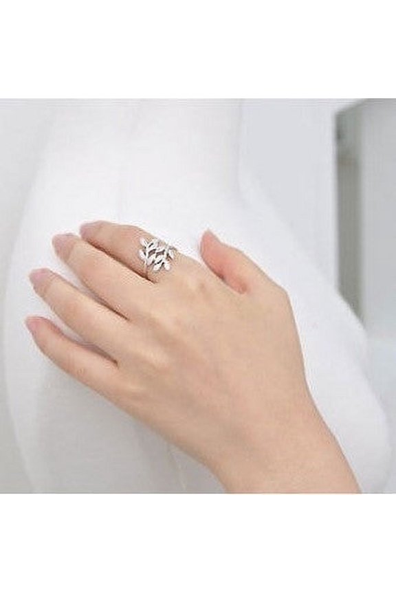 Olive branch leaf ring