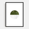thumbnail image 1 of Olive green circle - Mixed Media Geometric Minimalist Abstract Modern Art Watercolor Pattern Line Art Black Framed Wall Art Print 12 x 18 inches, 1 of 8