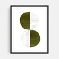 thumbnail image 1 of Olive green doho shapes - Mixed Media Geometric Minimalist Abstract Modern Art Line Art Watercolor Pattern Black Framed Wall Art Print 11 x 14 inches, 1 of 1