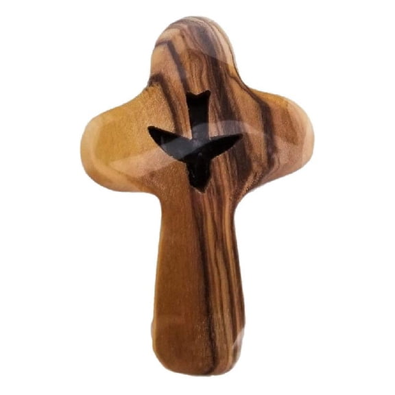 Olived Wood Pocket Crosses Comfort and Crosses Hand Held Wooden Crucifix Palms Size Crucifix