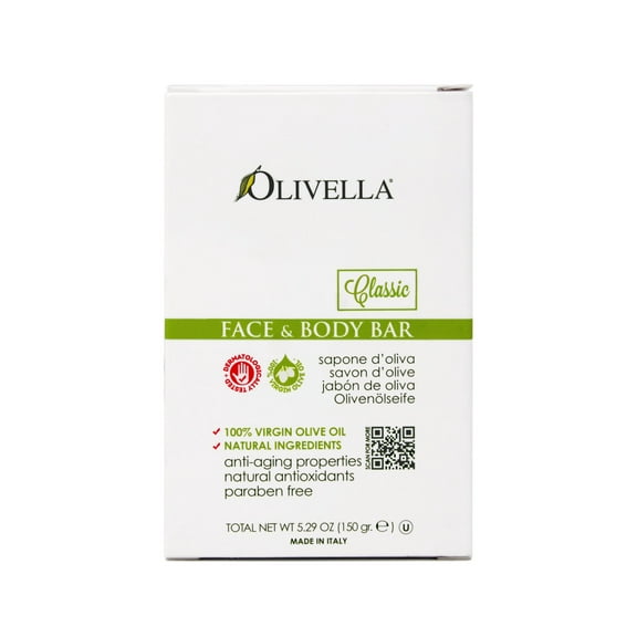 Olivella Classic Bar Soap Face & Body with Olive Oil, 5.29 OZ