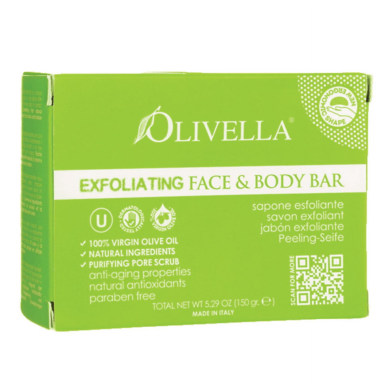 Olivella Bar Soap Face And Body Exfoliating 5.29 Oz