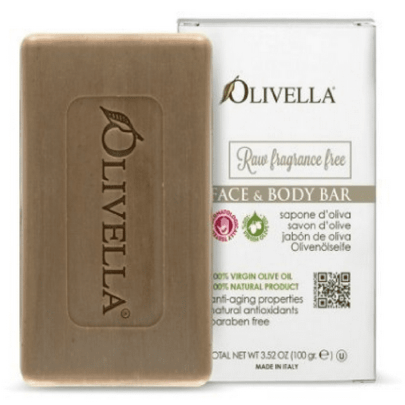 Olivella Face & Body Soap Bar Hypoallergenic Perfume, Unscented, 3.52 Oz