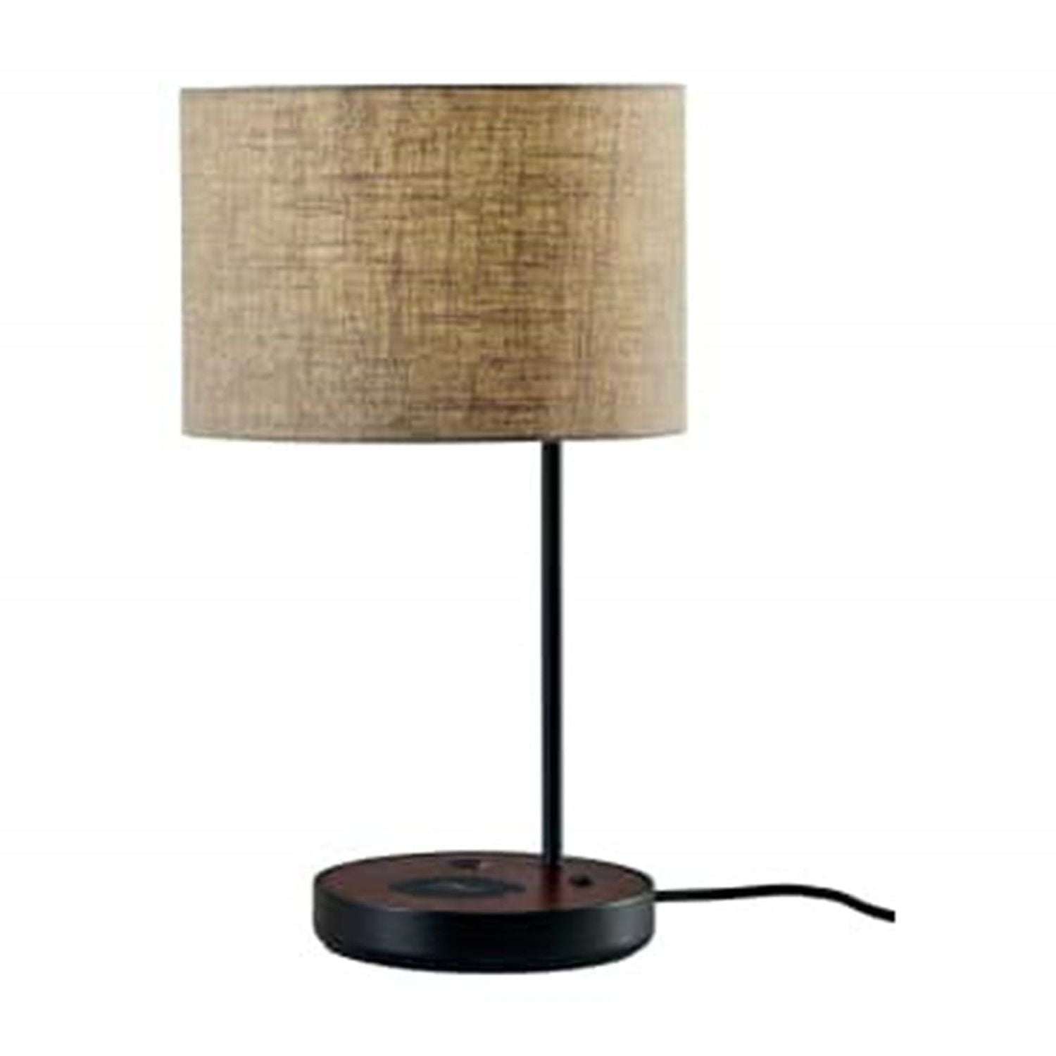 Adjustable Black Metal Desk Lamp with Wireless Charging