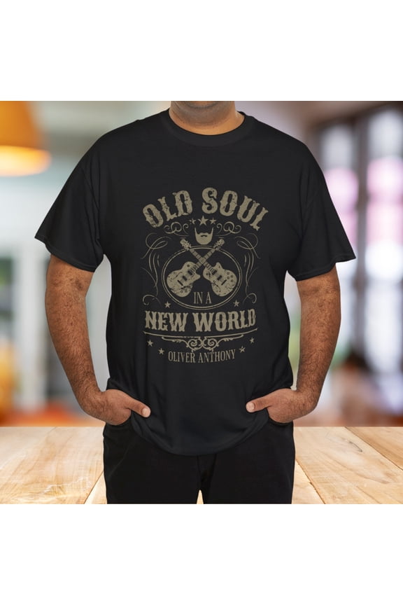 Oliver Anthony Rich Men North of Richmond Old Soul New World Black T-Shirt