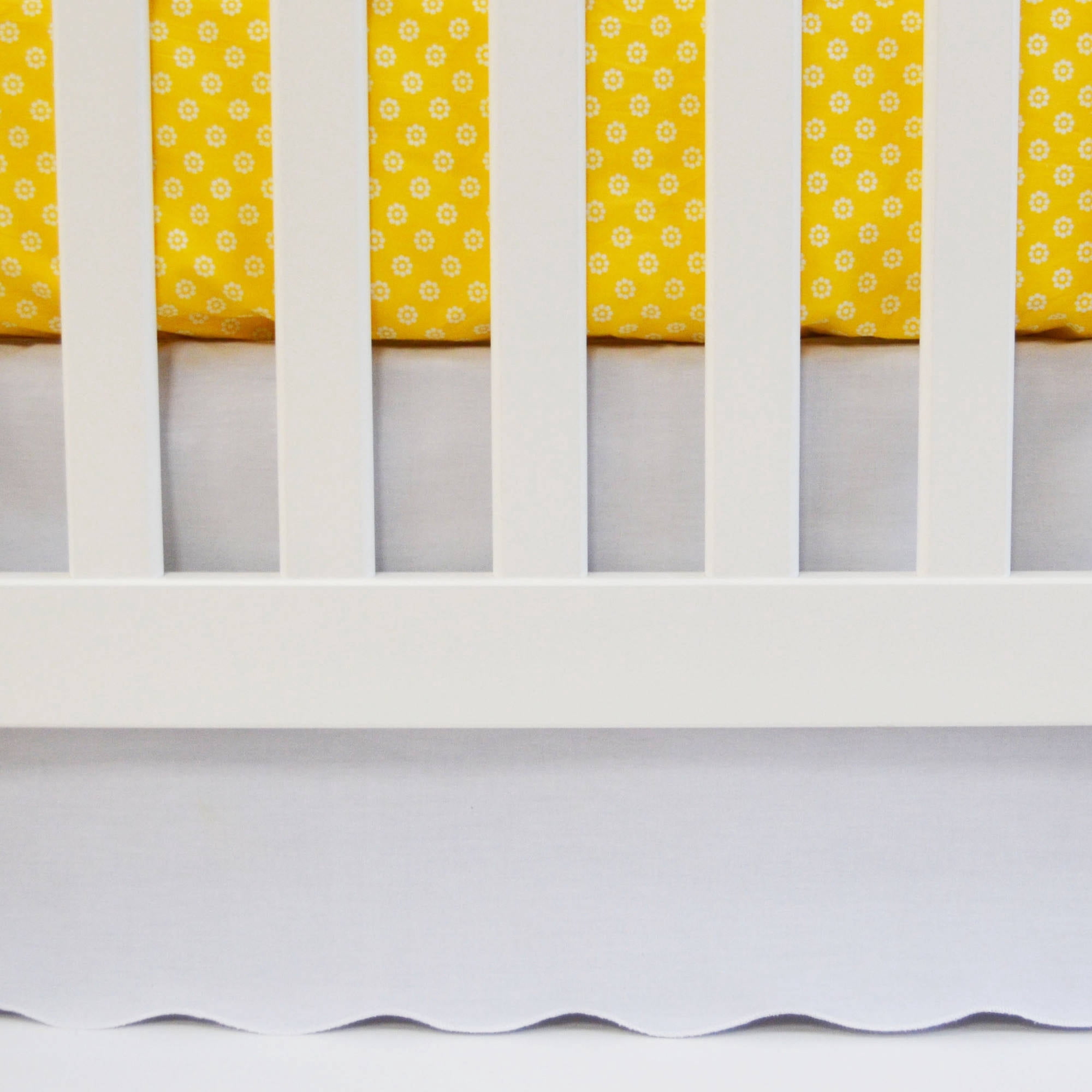 Oliver B White Scalloped Crib Skirt with White Trim - Walmart.com