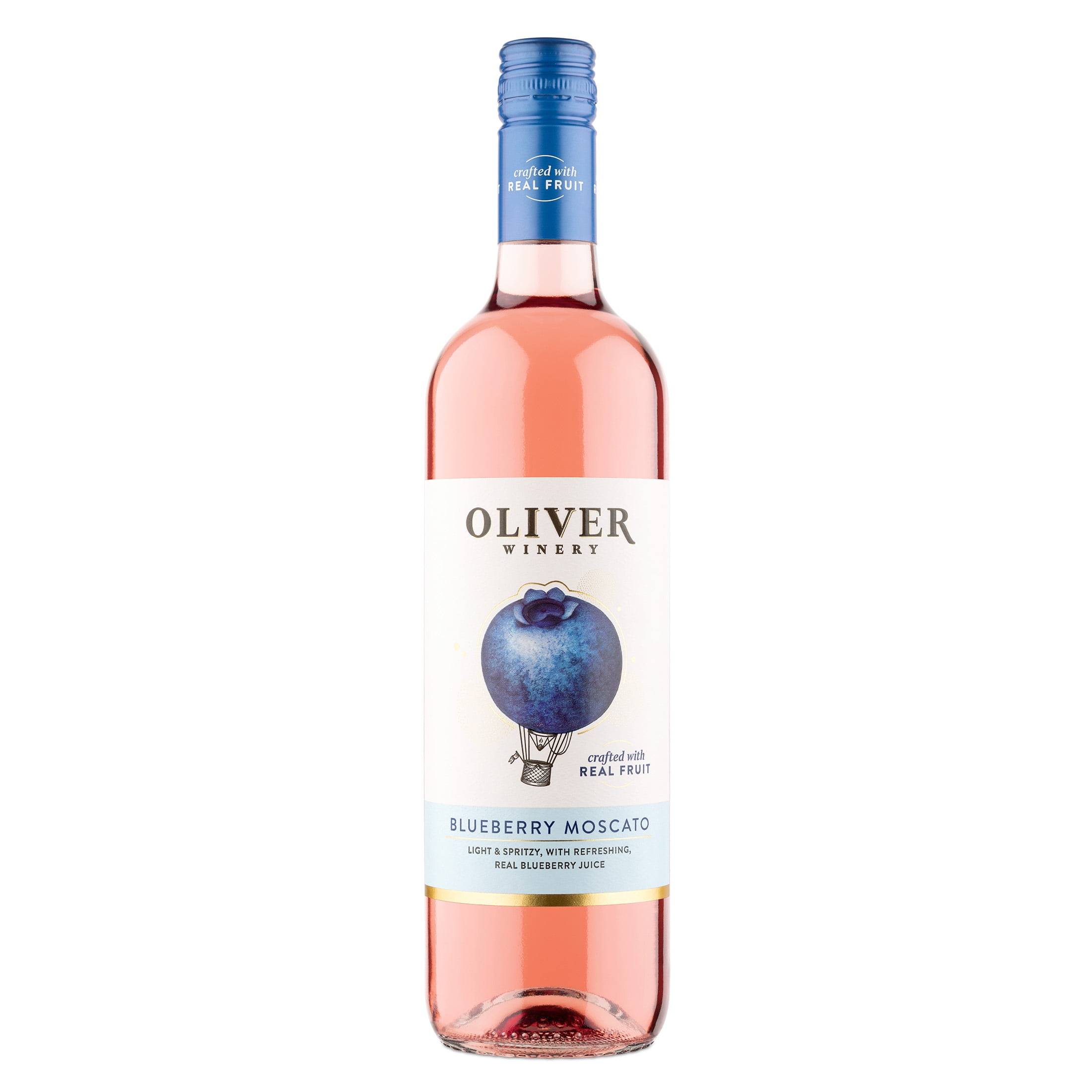 Oliver Blueberry Moscato, Indiana, 6.8% ABV, Glass Bottle