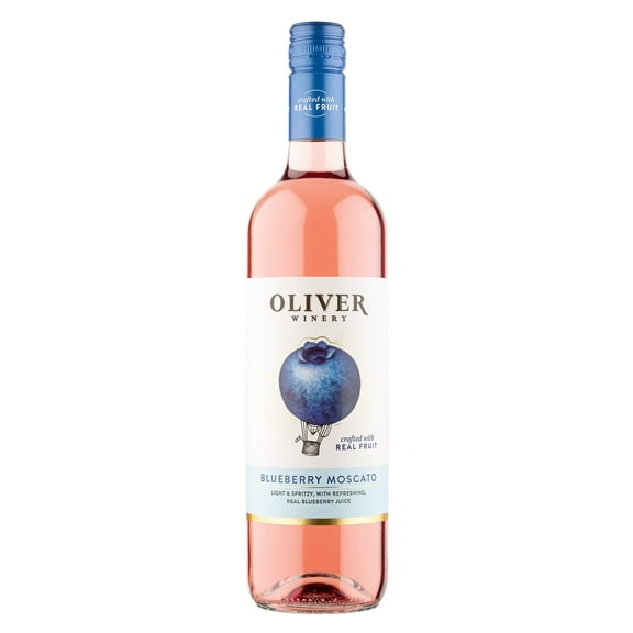 Oliver Blueberry Moscato, Indiana, 6.8% ABV, Glass Bottle