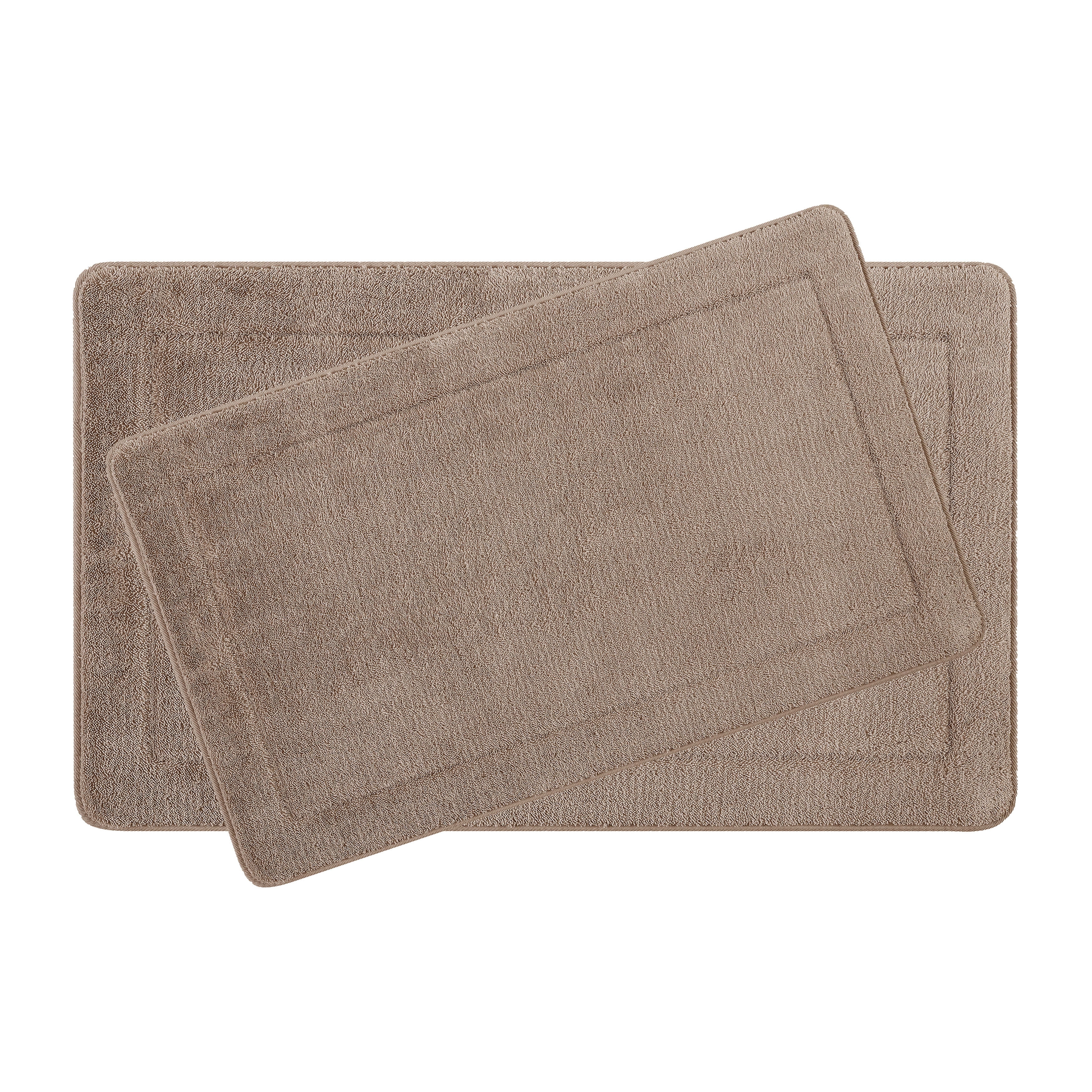 Oliver Brown Terry Memory Foam Bath Mat - 17 x 24 & 24 x 40 - LT Grey