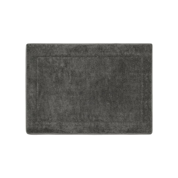 Oliver Brown Solid Print Traditional Bath Rugs, Gray, 17" x 24"