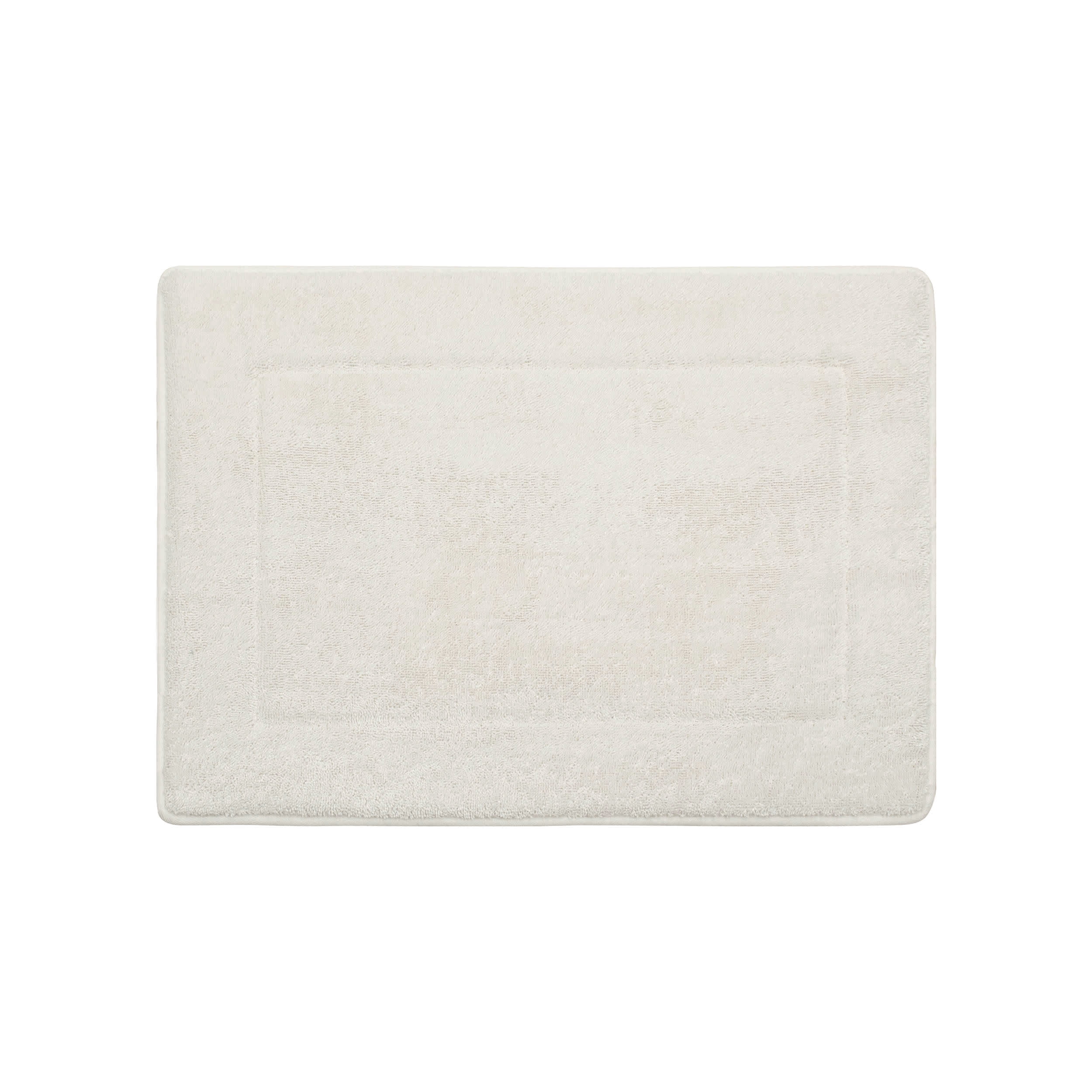 Oliver Brown Solid Print Traditional Bath Rugs, White, 17" x 24"