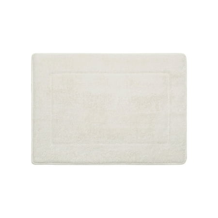 Oliver Brown Solid Print Traditional Bath Rugs, White, 17" x 24"