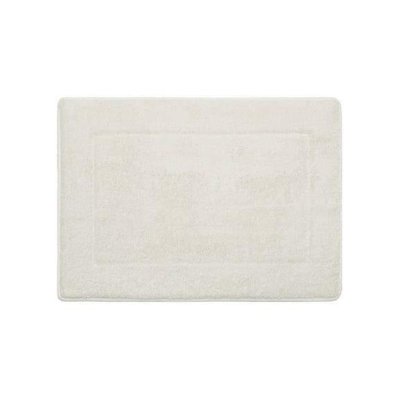 Oliver Brown Solid Print Traditional Bath Rugs, White, 17" x 24"