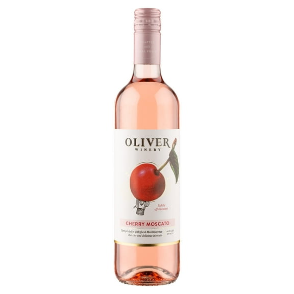 Oliver Cherry Moscato, Indiana, 6.8% ABV, Glass Bottle